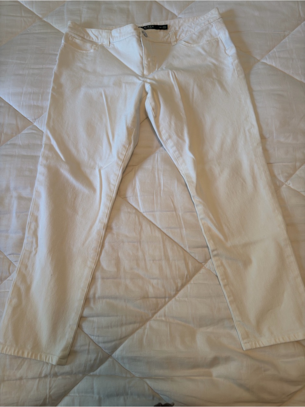 Lauren Ralph Lauren White Straight-Leg Pants